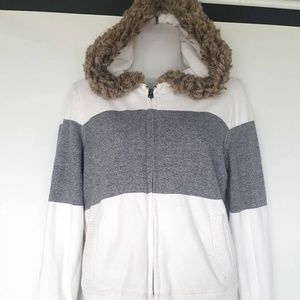 American Eagle Outfitters Fur Trimmed Zip Hoodie